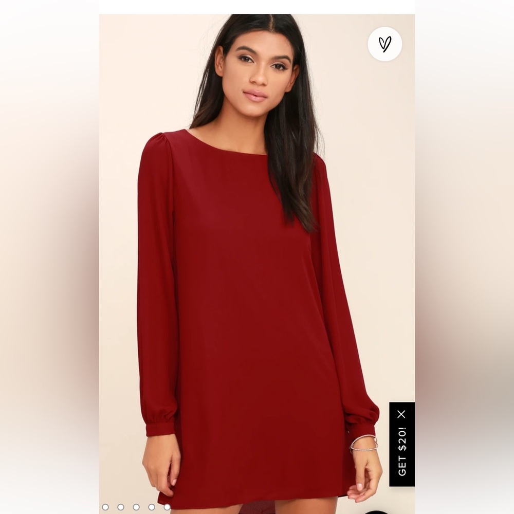 Wine red shift dress